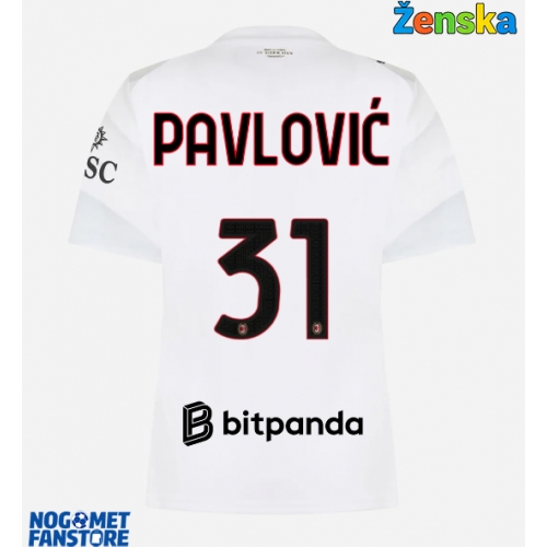 AC Milan Strahinja Pavlovic #31 Gostujuci Dres za Ženska 2026-27 Kratak Rukav